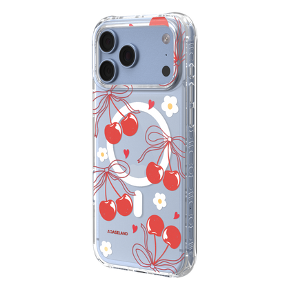 Cherry & Red Ribbon 氣墊防摔手機護殻｜MagSafe 兼容