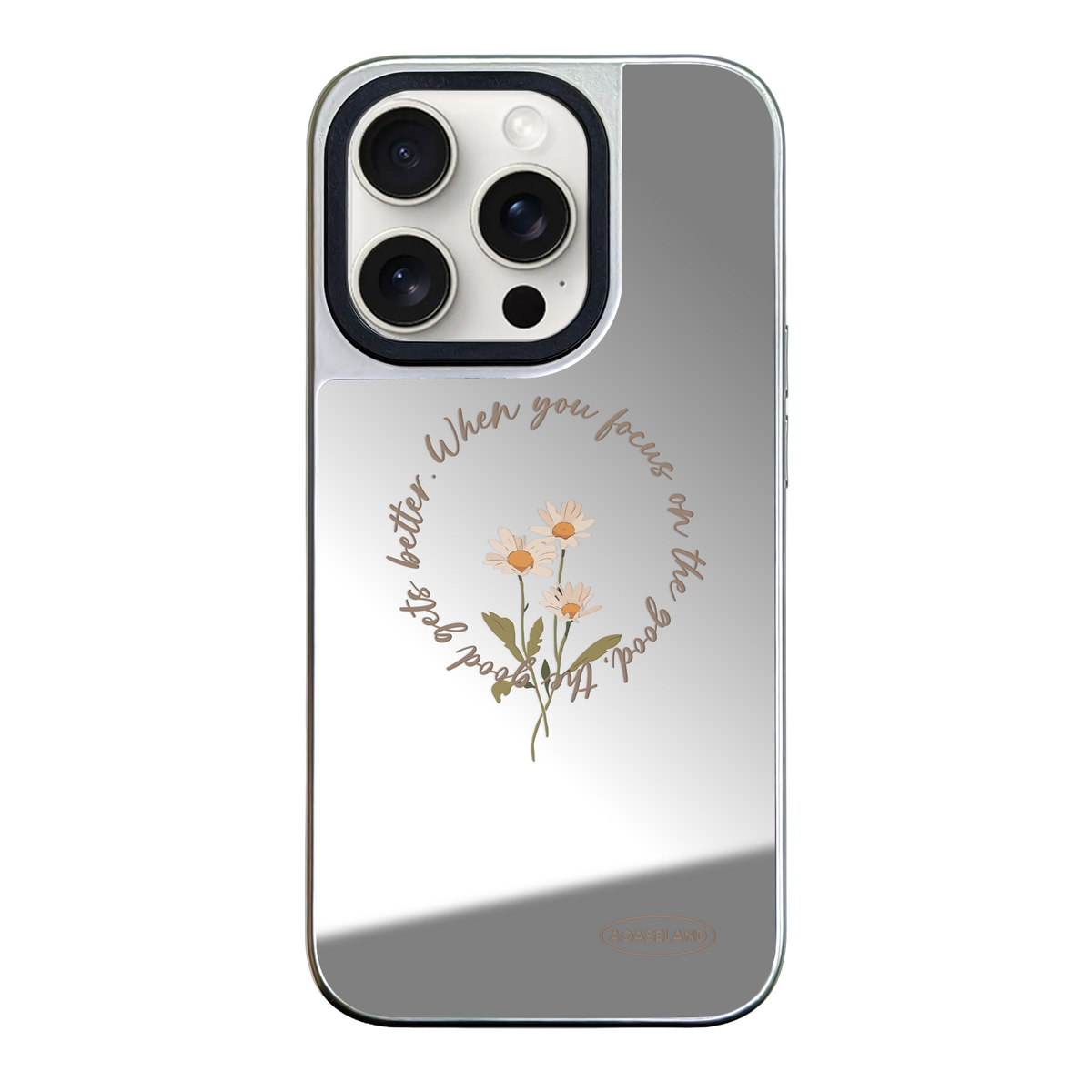 復古小花環 銀邊鏡面手機殼｜MagSafe 兼容