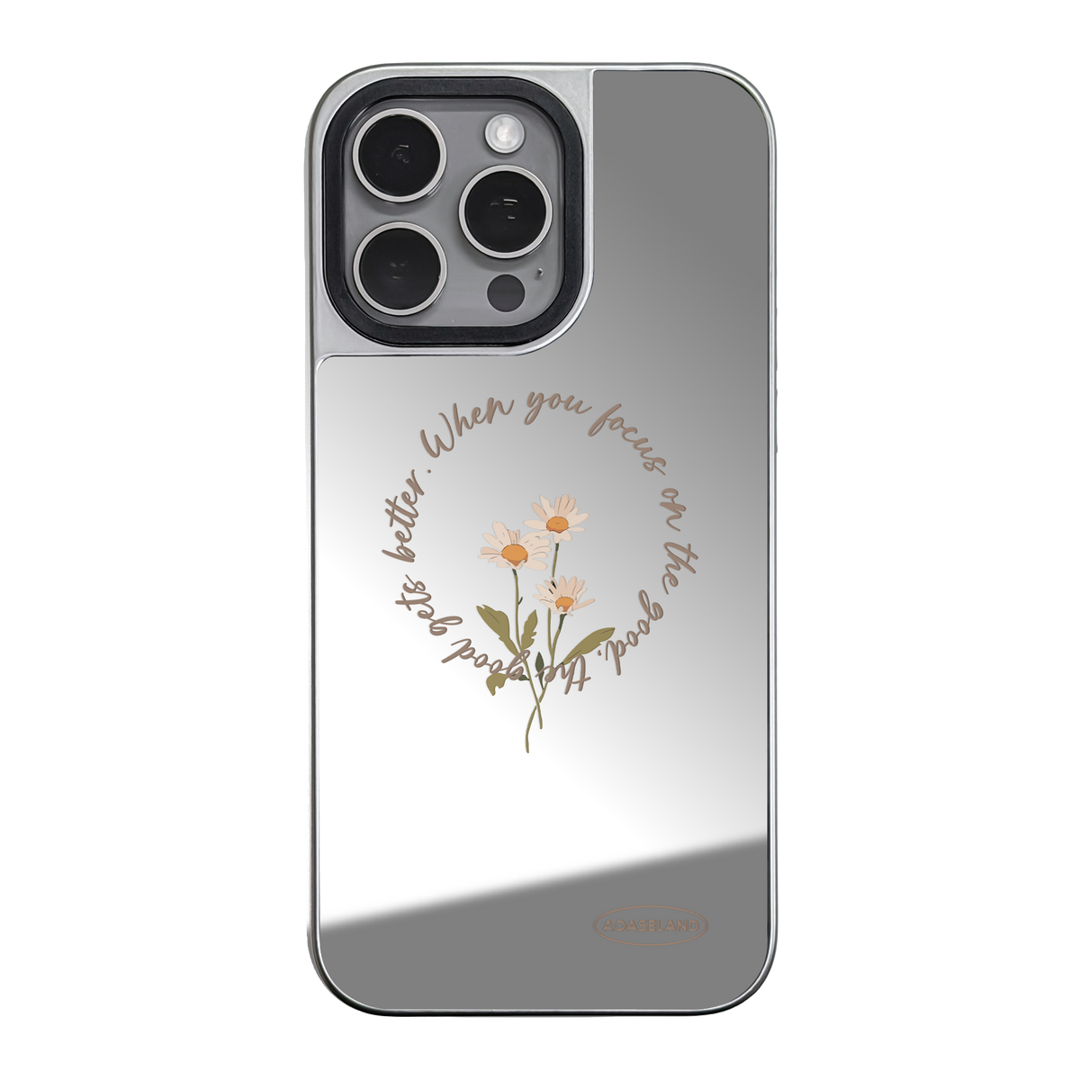 復古小花環 銀邊鏡面手機殼｜MagSafe 兼容