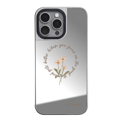 復古小花環 銀邊鏡面手機殼｜MagSafe 兼容