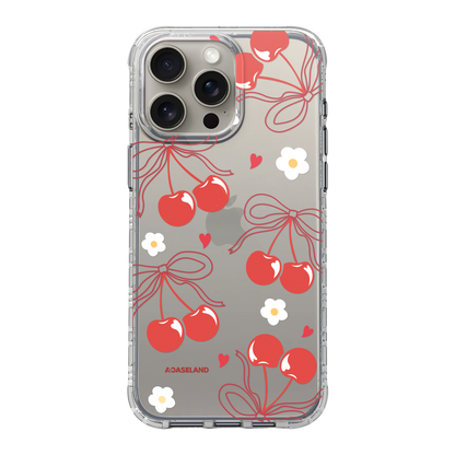 Cherry & Red Ribbon 氣墊防摔手機護殻｜MagSafe 兼容