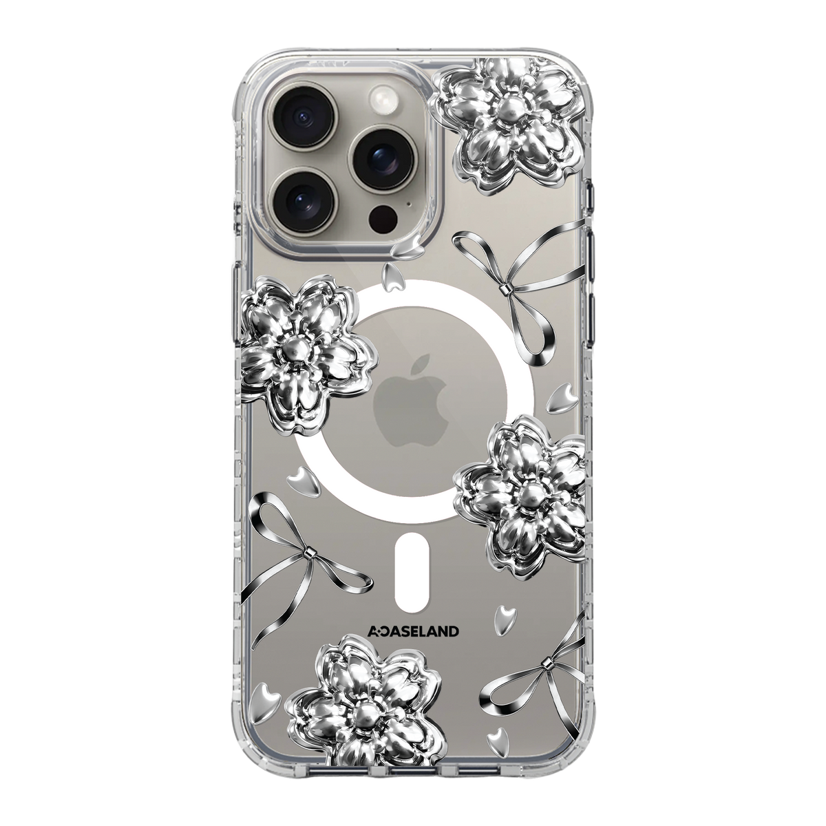 Metal Sakura【Silver Ver.】氣墊防摔手機護殻｜MagSafe 兼容