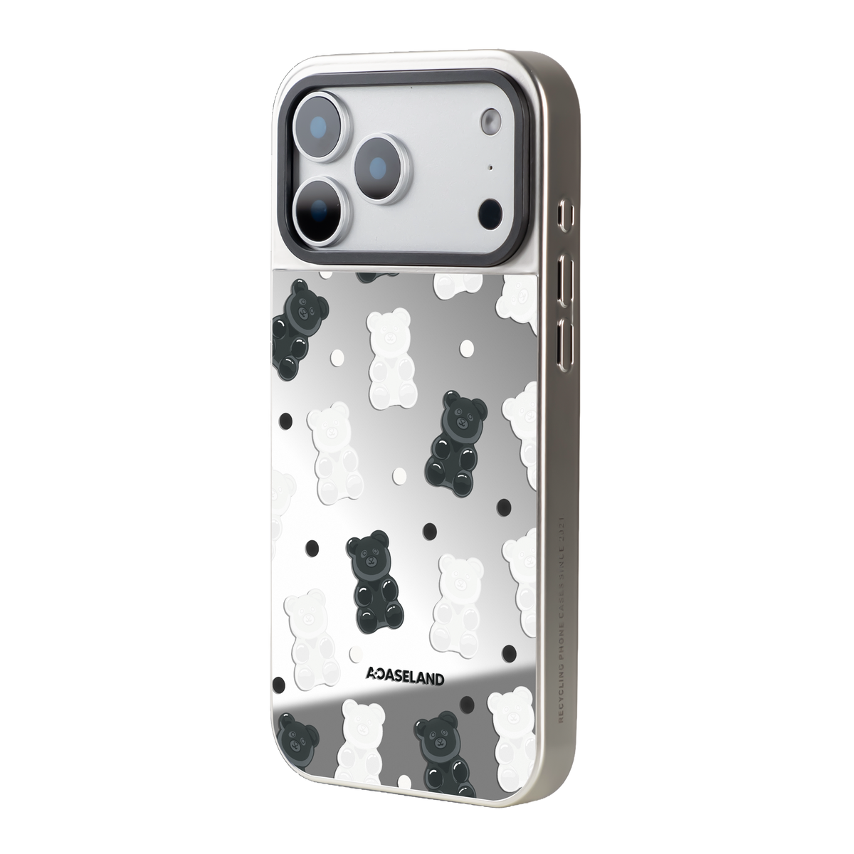Dotty Mono Gummy Bear 銀邊鏡面手機殼｜MagSafe 兼容