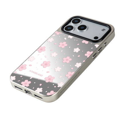櫻花 Sakura Ver.2 銀邊鏡面手機殼｜MagSafe 兼容｜客製化文字