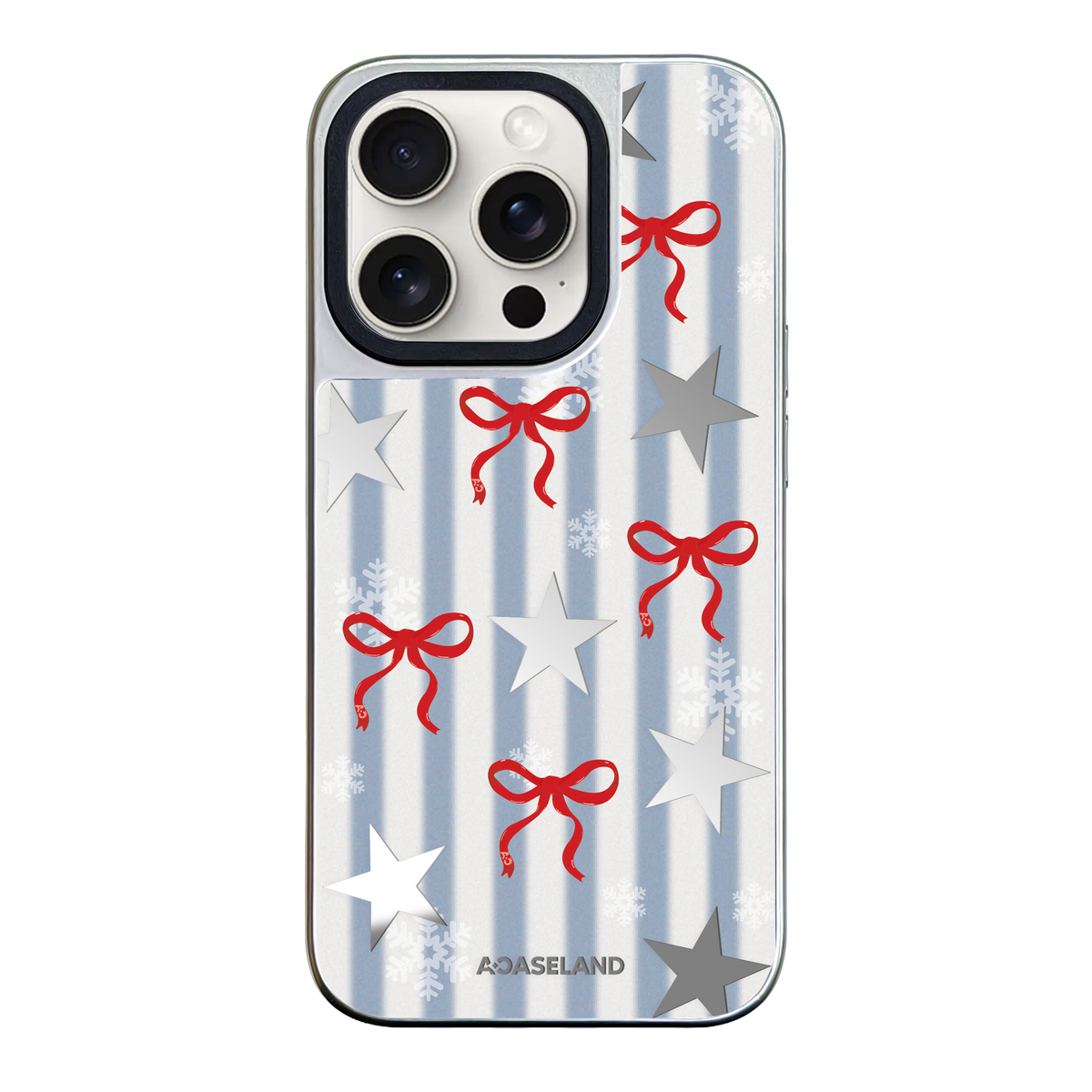 Starry Snow Ribbon 銀邊鏡面手機殼｜MagSafe 兼容