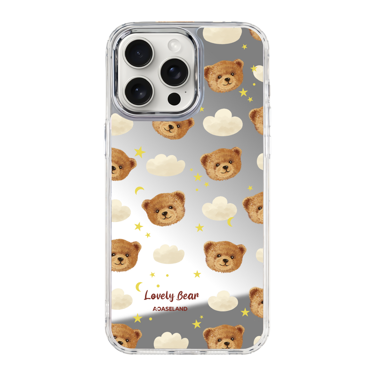Lovely Bear 透明邊鏡面手機殼