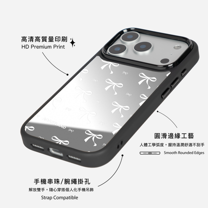 蝴蝶結 White Ver. 黑邊鏡面手機殼2.0｜MagSafe 兼容