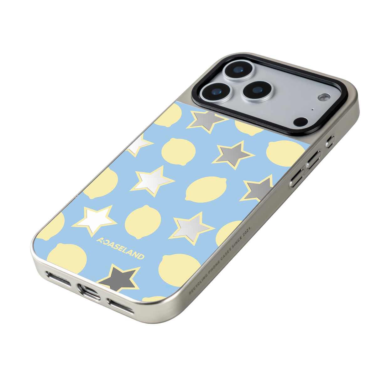 Lemon Stars 銀邊鏡面手機殼｜MagSafe 兼容