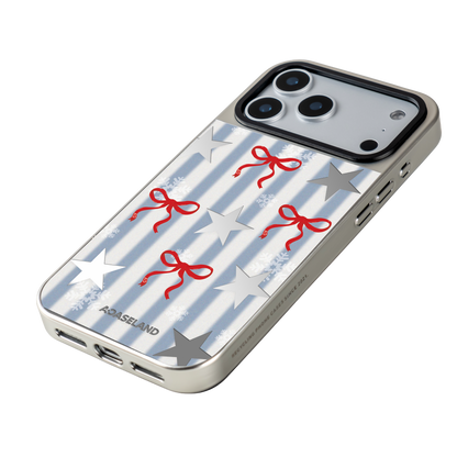 Starry Snow Ribbon 銀邊鏡面手機殼｜MagSafe 兼容