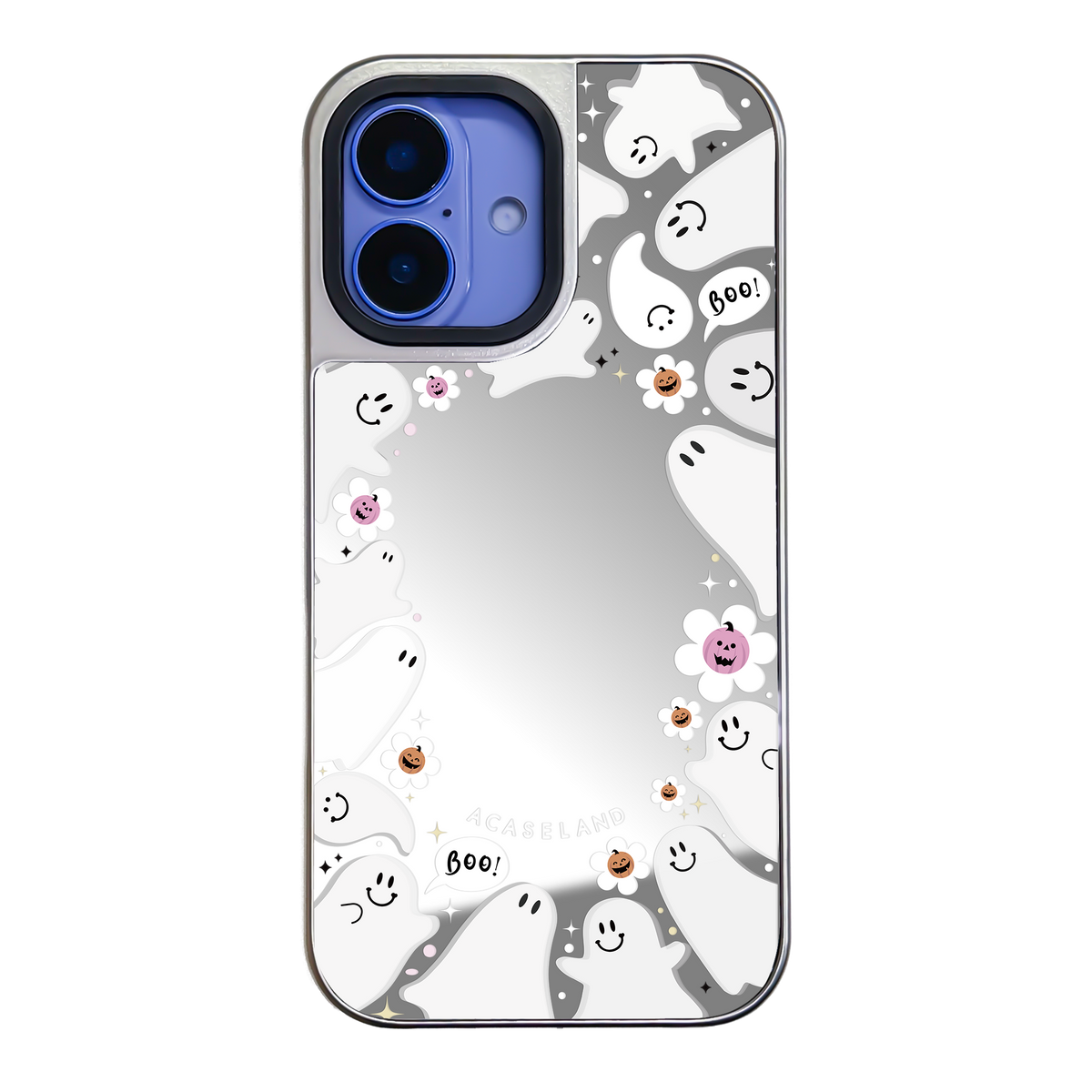 Ghost Party 銀邊鏡面手機殼｜MagSafe 兼容