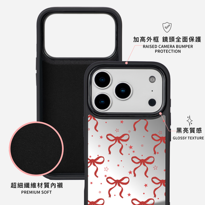 蝴蝶結 Red Ver. 黑邊鏡面手機殼2.0｜MagSafe 兼容