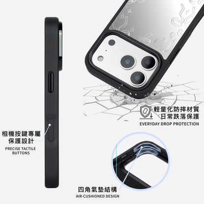 絲帶蝴蝶結框 黑邊鏡面手機殼2.0｜MagSafe 兼容