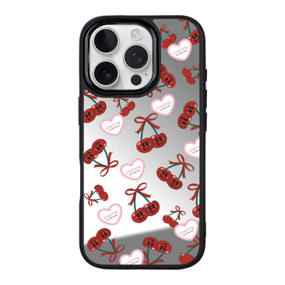 Sweet Cherry Pattern 黑邊鏡面手機殼2.0｜MagSafe 兼容