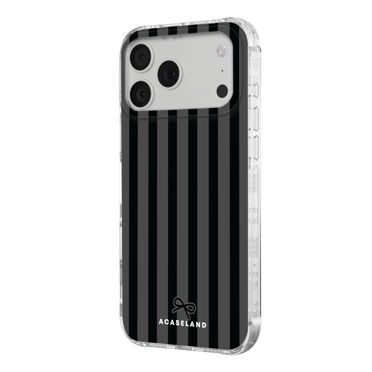Vintage Stripes 霧灰×暗黑 氣墊防摔手機護殼｜MagSafe 兼容
