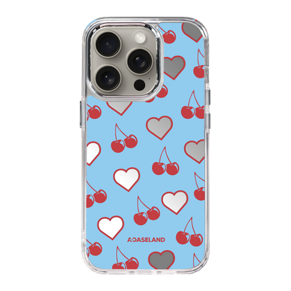 Cherry Hearts 透明邊鏡面手機殼