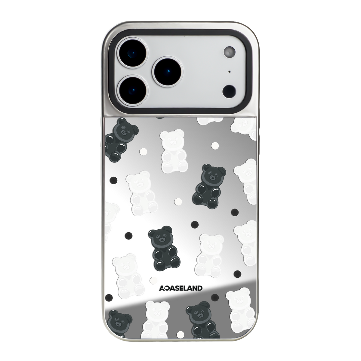 Dotty Mono Gummy Bear 銀邊鏡面手機殼｜MagSafe 兼容