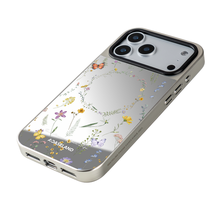 Butterfly x Wildflowers 銀邊鏡面手機殼｜MagSafe 兼容