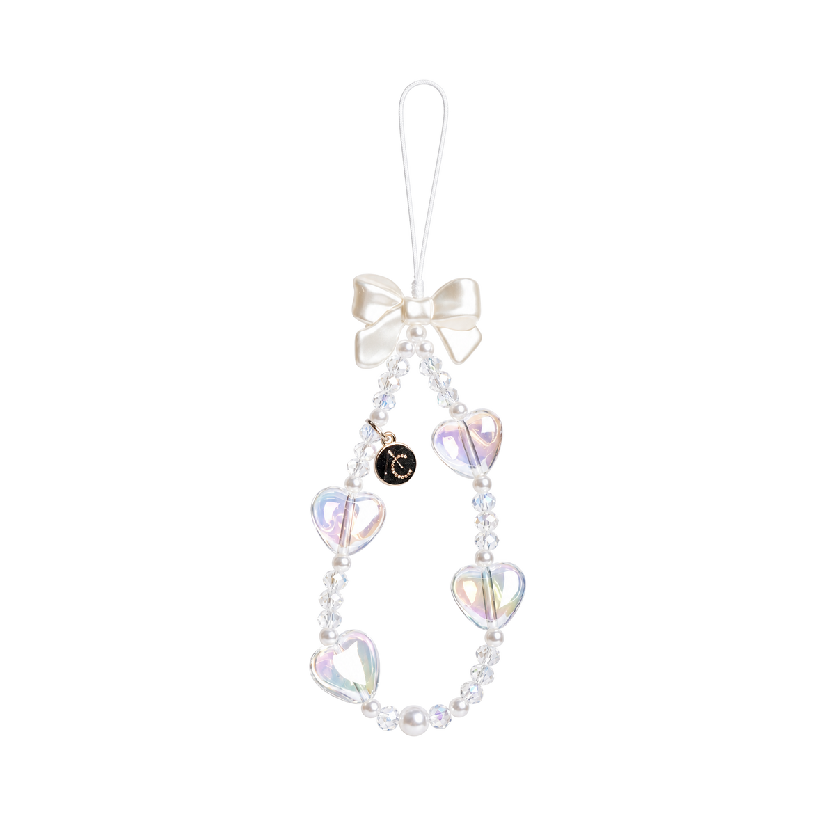 LOVE Heart Bowtie Crystal 手機串珠掛繩
