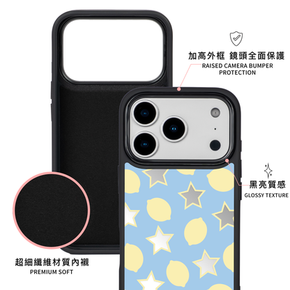 Lemon Stars 黑邊鏡面手機殼2.0｜MagSafe 兼容
