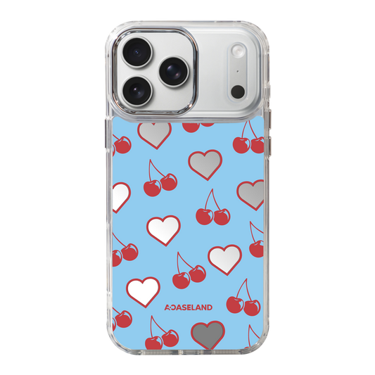 Cherry Hearts 透明邊鏡面手機殼