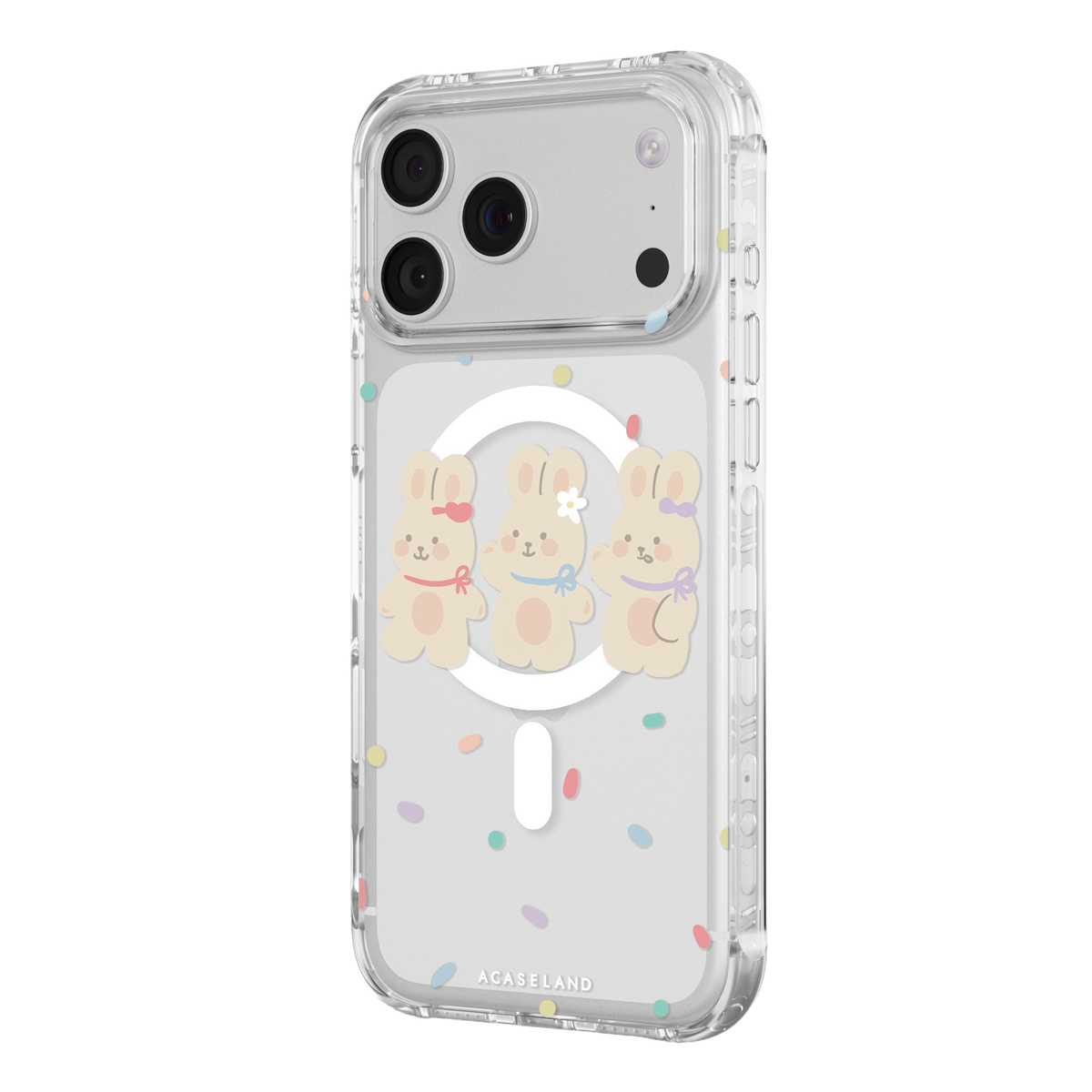 Three Bunny Pals 氣墊防摔手機護殻｜MagSafe 兼容｜客製化文字