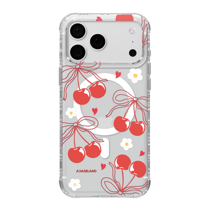 Cherry & Red Ribbon 氣墊防摔手機護殻｜MagSafe 兼容
