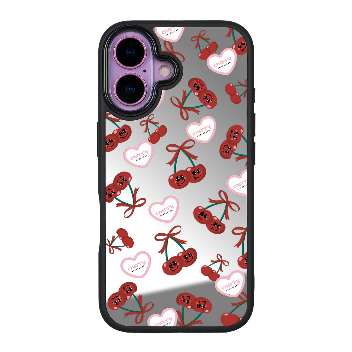 Sweet Cherry Pattern 黑邊鏡面手機殼2.0｜MagSafe 兼容
