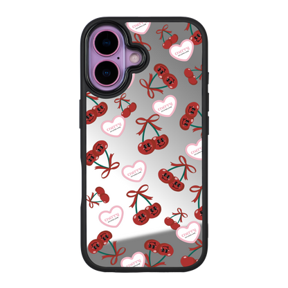 Sweet Cherry Pattern 黑邊鏡面手機殼2.0｜MagSafe 兼容