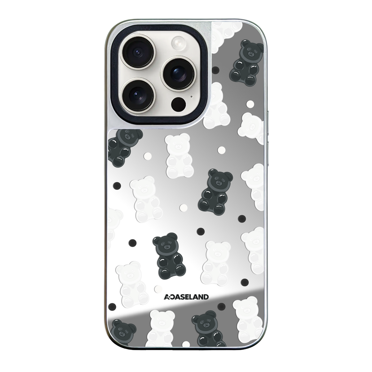 Dotty Mono Gummy Bear 銀邊鏡面手機殼｜MagSafe 兼容