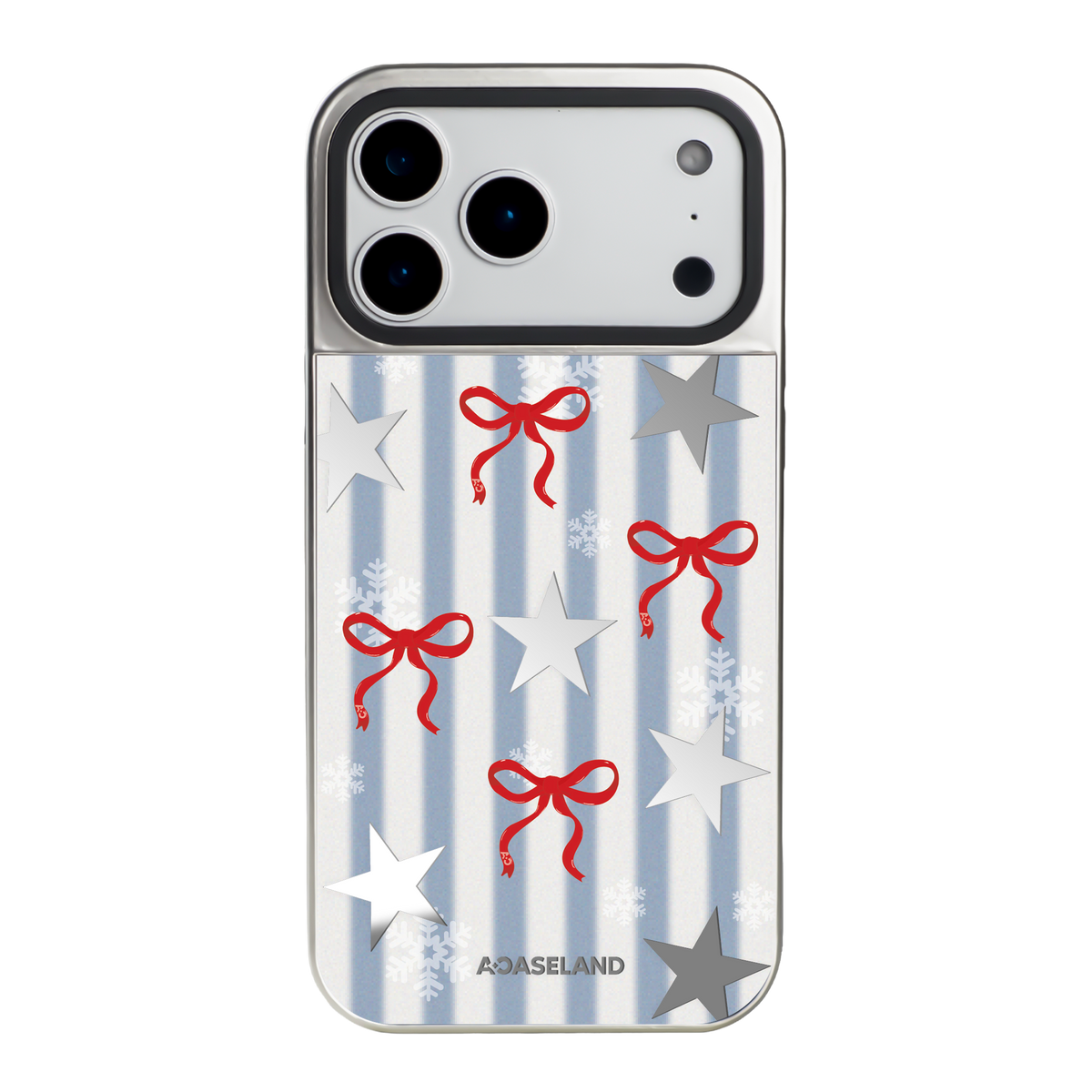 Starry Snow Ribbon 銀邊鏡面手機殼｜MagSafe 兼容