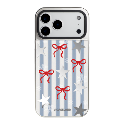 Starry Snow Ribbon 銀邊鏡面手機殼｜MagSafe 兼容