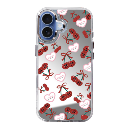 Sweet Cherry Pattern 透明邊鏡面手機殼