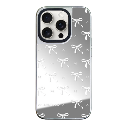 蝴蝶結 White Ver. 銀邊鏡面手機殼｜MagSafe 兼容