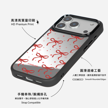 蝴蝶結 Red Ver. 黑邊鏡面手機殼2.0｜MagSafe 兼容