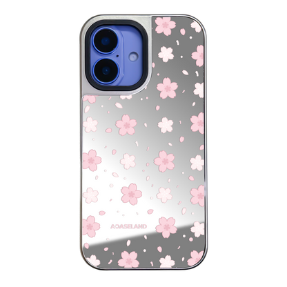 櫻花 Sakura Ver.2 銀邊鏡面手機殼｜MagSafe 兼容｜客製化文字
