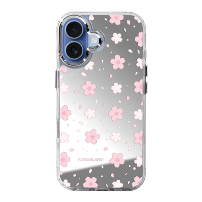 櫻花 Sakura Ver.2 透明邊鏡面手機殼｜客製化文字