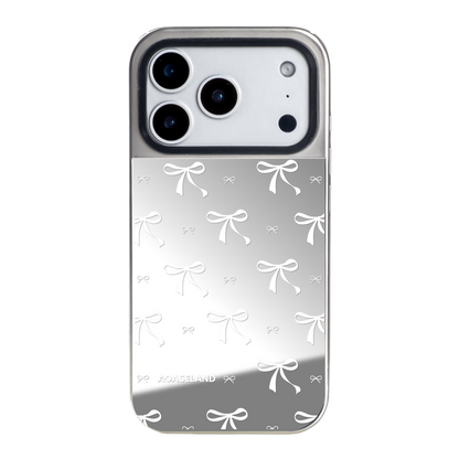蝴蝶結 White Ver. 銀邊鏡面手機殼｜MagSafe 兼容