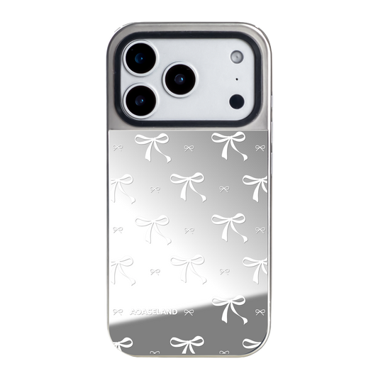 蝴蝶結 White Ver. 銀邊鏡面手機殼｜MagSafe 兼容