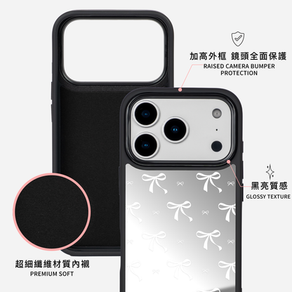 蝴蝶結 White Ver. 黑邊鏡面手機殼2.0｜MagSafe 兼容