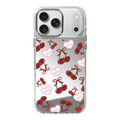 Sweet Cherry Pattern 透明邊鏡面手機殼