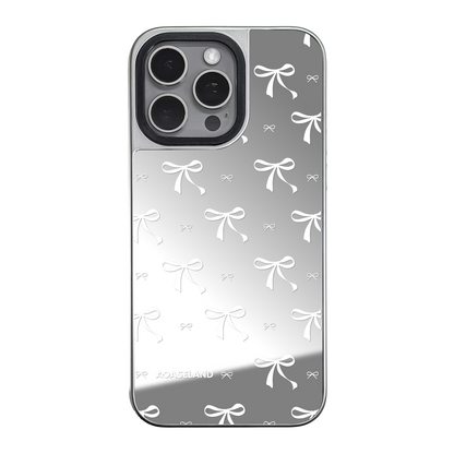 蝴蝶結 White Ver. 銀邊鏡面手機殼｜MagSafe 兼容