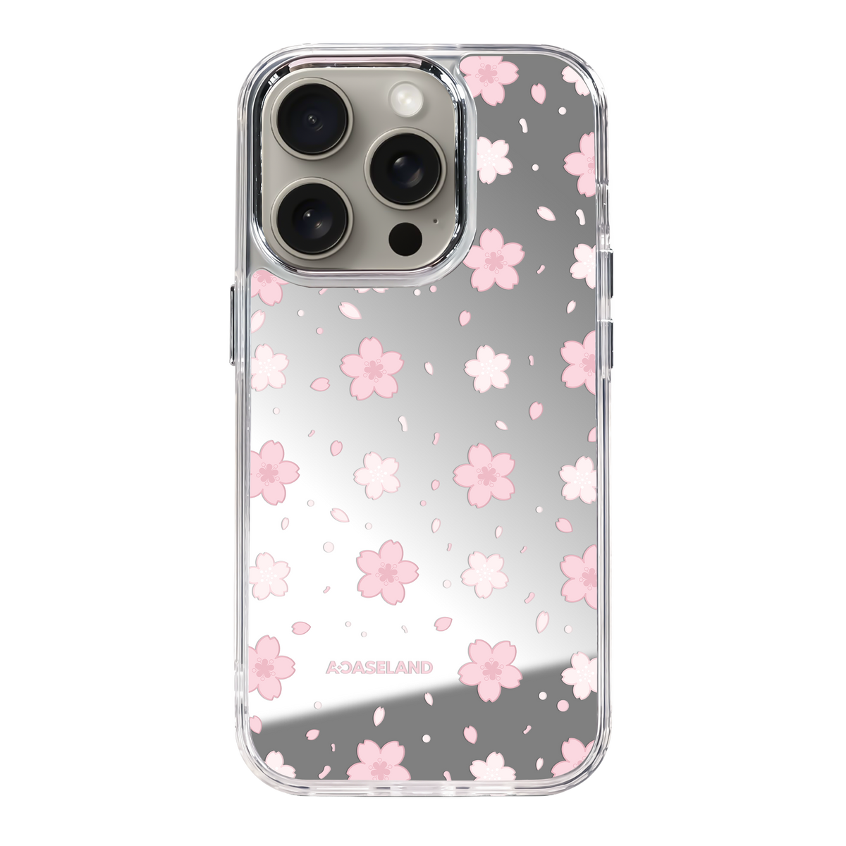 櫻花 Sakura Ver.2 透明邊鏡面手機殼｜客製化文字