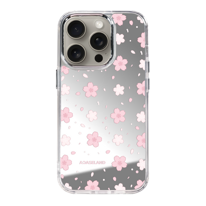 櫻花 Sakura Ver.2 透明邊鏡面手機殼｜客製化文字