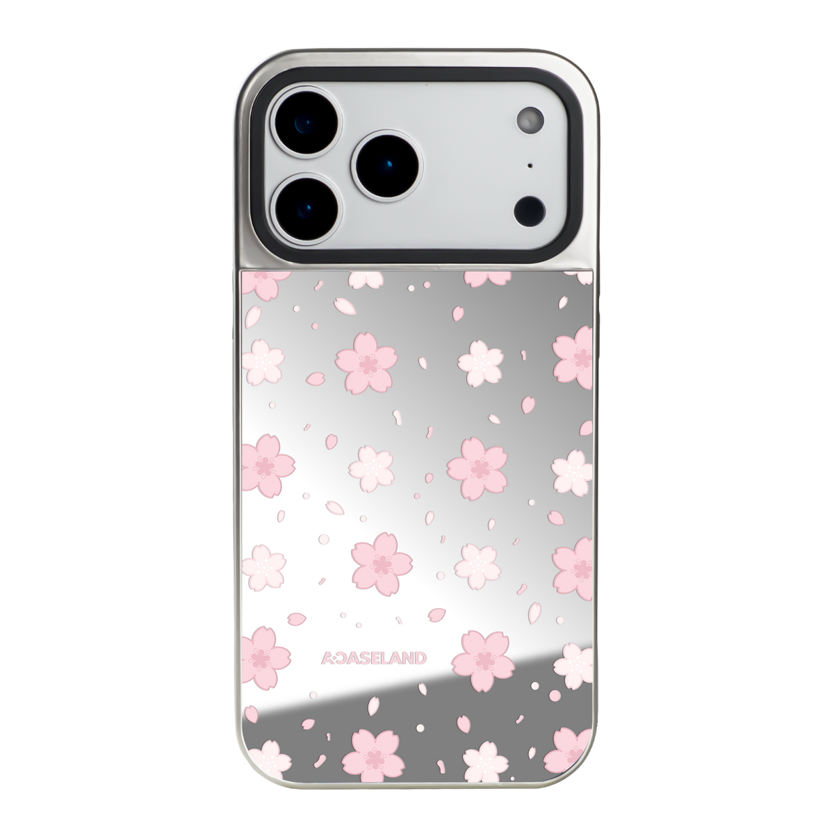 櫻花 Sakura Ver.2 銀邊鏡面手機殼｜MagSafe 兼容｜客製化文字