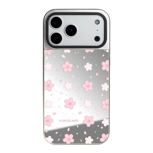 櫻花 Sakura Ver.2 銀邊鏡面手機殼｜MagSafe 兼容｜客製化文字