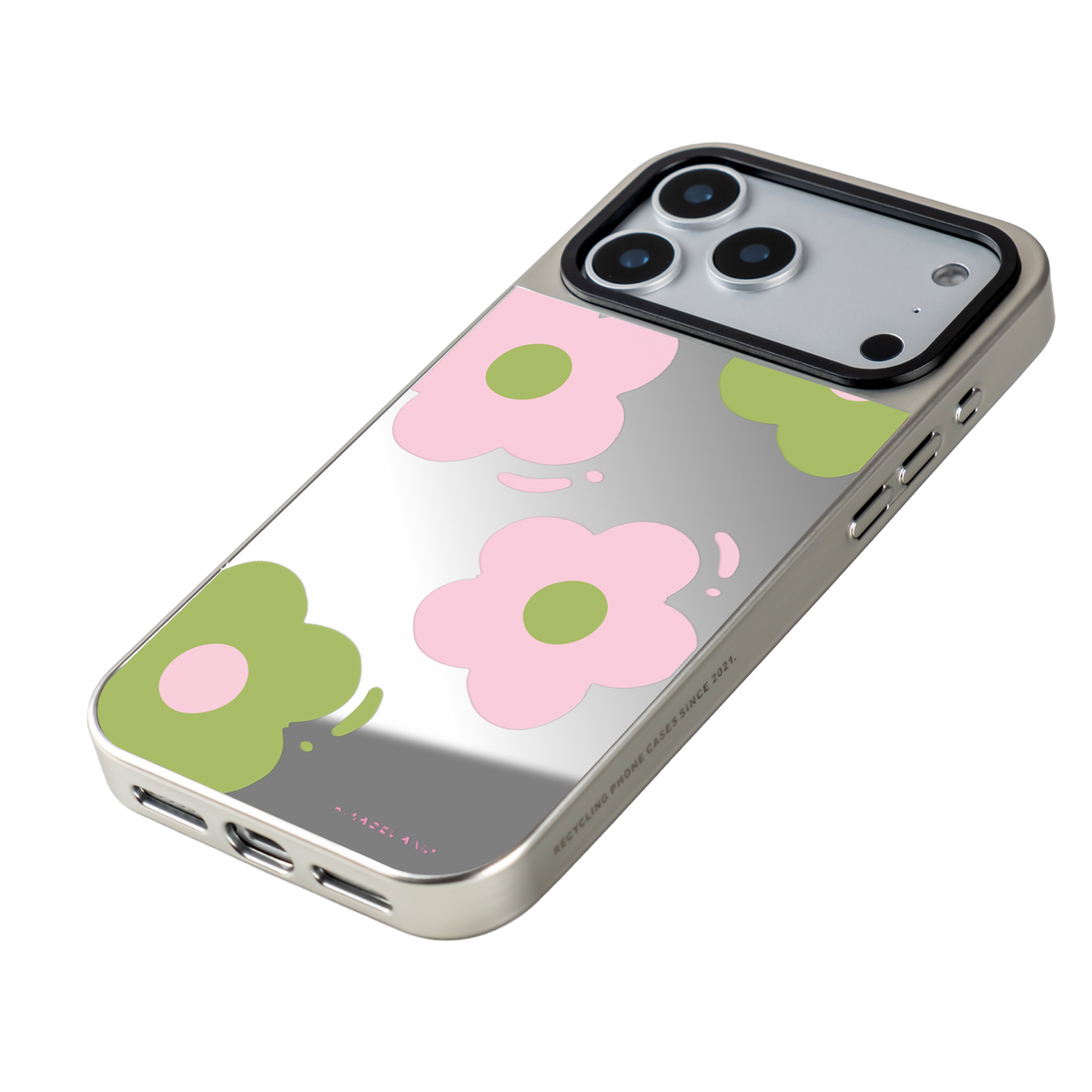 Hello! Flowers 銀邊鏡面手機殼｜MagSafe 兼容
