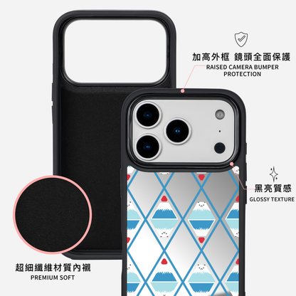 Meow Fuji 黑邊鏡面手機殼2.0｜MagSafe 兼容