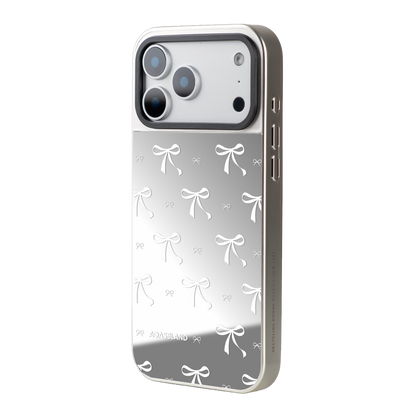 蝴蝶結 White Ver. 銀邊鏡面手機殼｜MagSafe 兼容
