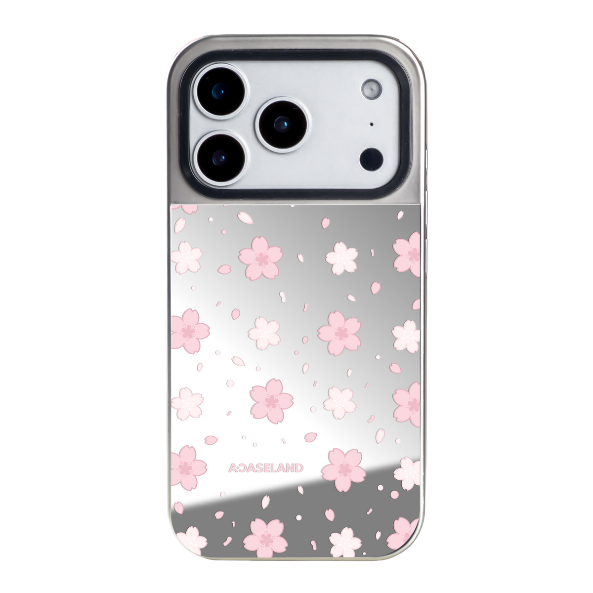 櫻花 Sakura Ver.2 銀邊鏡面手機殼｜MagSafe 兼容｜客製化文字