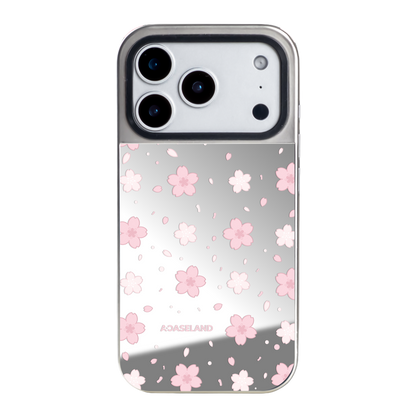 櫻花 Sakura Ver.2 銀邊鏡面手機殼｜MagSafe 兼容｜客製化文字